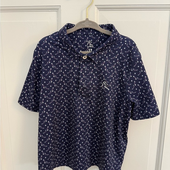 Rhoback Navy and White Patterned Polo - Picture 5 of 6